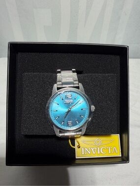 Invicta Stainless Steel Watch with Teal Dial